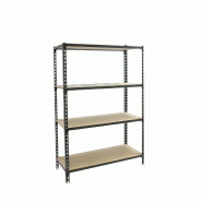 SimonRack Étagère Rangement 1500x1000x500 mm, 4 niveaux, plateaux en bois, charge 150 kg par niveau, Anthracite - Maderclick - métal 8425437099243