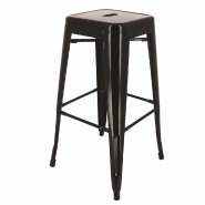 Tabouret de bar empilable d'intérieur Chicago - style industriel - acier noir -