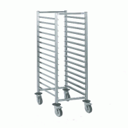 Tournus CHARIOT A GLISSIERES GASTRONORME SOUDE GN 1/1, 15 niveaux espace 81 mm roues à chape polyamide dimensions 656 x 457 mm hauteur 1490 mm - gris