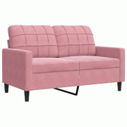 VidaXL Canapé à 2 places Rose 120 cm Velours Modèle Ferlissex - 4007617