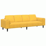 VidaXL Canapé Jaune clair 250 x 77 x 76 cm Tissu en velours côtelé Modèle Vega Master Urbain - Matériau naturel 3335106