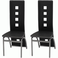 VidaXL Chaises à manger lot de 2 noir similicuir Modèle Nectar Élite - 243644