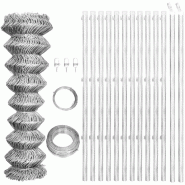 Vidaxl clôture à mailles avec poteaux acier galvanisé 25x1,5 m argenté 145753