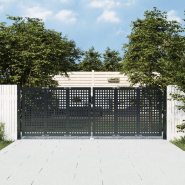 Vidaxl portail de jardin anthracite 300 x 150 cm acier 154566