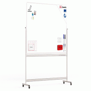 ALLboards Tableau Blanc Emaillé Mobile Double Face Magnétique Effaçable à Sec avec Cadre en Aluminium 200×120 cm - TOS1220P3