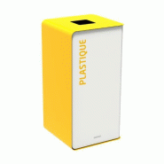 Borne de tri sélectif Cubatri 40 L - Gris Manganèse ou blanche - Acier poudré anti-UV - Fabrication française_0