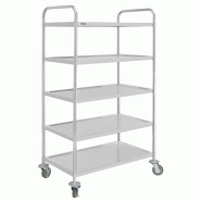 Chariot de débarrassage inox 5 niveaux, à assembler