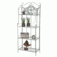 CLP Etagère Anika en fer avec 4 étagères Vert antique - vert métal 151149992