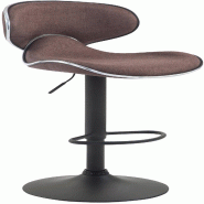 Décoshop26 - Tabouret de bar x1 sièges modernes aux lignes ondulées en tissu marron pied trompette métal noir 10_0005676 - marron métal 3000265150691