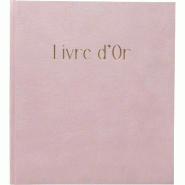 Exacompta - Réf. 388E -1 Livre d'or Skandi - Format compact 21 x 19 cm - Aspect velours - Marquage or avec inscription livre d'or - Tranche or - 140