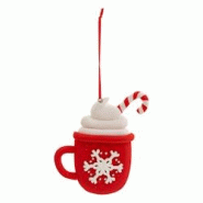 Feeric Christmas Déco de sapin Tasse chocolat chaud rouge et blanc - rouge 3560233556035