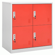Helloshop26 - Armoire à casiers moderne avec serrures 90 x 45 x 92 cm pour bureau école en acier gris clair 02_0046921 - gris acier 3000234499707