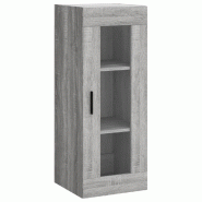 Helloshop26 - Armoire murale sonoma gris 34,5 x 34 x 90 cm grand espace de rangement design contemporain en bois gris 02_0048694 - gris verre 30002354