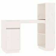 Helloshop26 - Bureau table poste de travail meuble d'ordinateur informatique étude 110 x 53 x 117 cm bois massif de pin blanc 02_0023508 - 3000214358 Helloshop26 - Bureau table poste de travail meuble d'ordinateur informatique étude 110 x 53 x 117 cm bois massif de pin blanc 02_0023508 - 3000214358