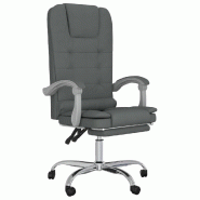 Helloshop26 - Fauteuil de massage inclinable de bureau informatique étude foncé tissu gris 02_0025389 - gris métal 3000215309919