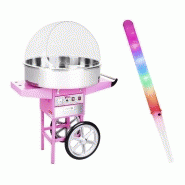 Kit machine barbe À papa avec bÂtons (100 unitÉs) 72 cm 1 200 watts chariot coupole de protection 14_0002112