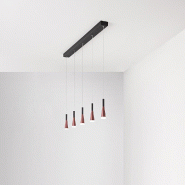 Lustre à suspension horizontale CONE Or-rose Noir 5x7W 3000K Perenz - doré 8023559541130