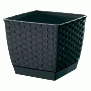 Prosperplast - Pot RATOLLA SQUARE 6 L - 22x22x18,9 cm, coloris Anthracite - gris plastique polypropylène ZA3839