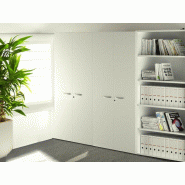 Armoire haute portes battantes avec serrure et jeu de clés - bois mélaminé - L80 x P35 x H120 cm Armoire haute portes battantes avec serrure et jeu de clés - bois mélaminé - L80 x P35 x H120 cm