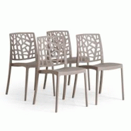 RATTATAN Lot de 4 chaises empilables en polypropylène avec fibre de verre pour jardin ou intérieur, hydrofuges et résistantes, design moderne-TRIXY RATTATAN Lot de 4 chaises empilables en polypropylène avec fibre de verre pour jardin ou intérieur, hydrofuges et résistantes, design moderne-TRIXY