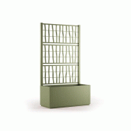 Stefanplast Ethica, jardinière rectangulaire avec treillis de 80 cm, en vert olive - 8003507686021