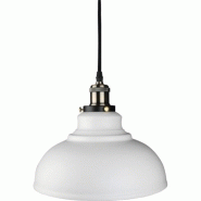 Suspension décorative avec abatjour zinnia à équiper e27 max 60 w blanc