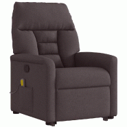 VidaXL Fauteuil inclinable de massage Marron foncé Tissu Modèle Cormina - 3303047