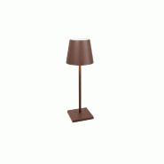 Zafferano Lampe De Table Led Poldina L Desk Corten, Rechargeable Et Dimmable Avec Une Autonomie Jusqu'À 12 Heures - marron 8054144508573