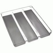 5FIVE - Organiseur de couverts de tiroir à 3 compartiments - gris plastique JJ160 5FIVE - Organiseur de couverts de tiroir à 3 compartiments - gris plastique JJ160