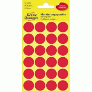 Avery Zweckform Etui de 96 pastilles adhésives, diamètre 18 mm, coloris rouge (4 feuilles / cdt) - 3004