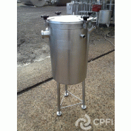 Bac de lancement Pierre Guerin 105 L - tout inox avec couvercle et piquages divers