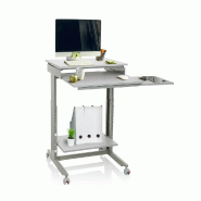 Bureau / Table pour ordinateur WORKSTATION Argent hjh OFFICE - gris multi-matériau 830021