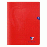Clairefontaine Lot de 10 Cahier Mimesys 24x32, 96p./48 feuilles 90 g/m² piquées, coloris rouge, quadrillé 5x5 - 3329683333623