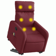 Fauteuil inclinable de massage Rouge bordeaux Tissu Modèle Perderia - 8721012219403