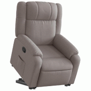 Fauteuil inclinable taupe tissu Modèle Quermelix - 8721012176980