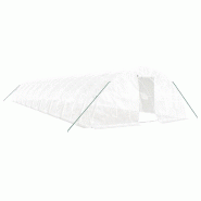 Helloshop26 - Serre tente abri plante fleur légumes avec cadre en acier 90 m² 18 x 5 x 2,3 m blanc 02_0044641 - blanc acier 3000220241662