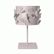 Lampe de table Farfallosa 20x20x37,2 cm en fer perforé avec papillons en relief Effet lumineux Douille E27 Made in Italy Mulberry - rose 8052691673171