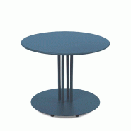 Oviala Business Table basse de jardin ronde en métal Ø50x38 cm bleu pacific Oviala - bleu acier 114124_0