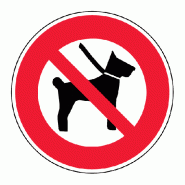 Panneau Accès interdit aux chiens même tenu en laisse