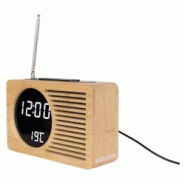 Radio réveil en bambou Retro Karlsson - beige 8714302709029 Radio réveil en bambou Retro Karlsson - beige 8714302709029