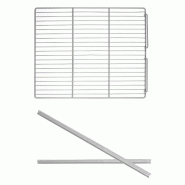 Rails acier inoxydable avec grille de support plastifiée - 650 x 535 mm