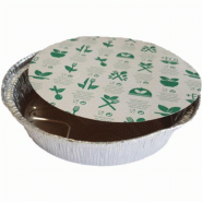 Récipient alimentaire en aluminium 1440ml rond avec couvercle 100un - 6621368
