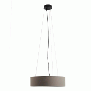 ROSSINI ILLUMINAZIONE Lampe À Suspension Vivien Black, Abat-Jour Cylindrique Gris Tourterelle, E27, Ip20, 48 Cm - Groupe Rossini - Design Minimal Et