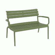 Stamp Reverdy Paris Lounge Banc structure polypropylène renforce fibre de verre vert olive - vert plastique polypropylène 3661365001896