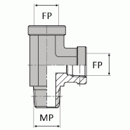 Té orientable renversé femelle NPT x femelle NPT x mâle NPT - TFNPT RV 1/8 - MNPT1/8