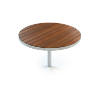 Table publique ronde brun/galvanisé avec scellement béton - SOFIERO réf 8054271 - HAGS