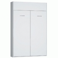 ARMOIRE LIT ESCAMOTABLE DYNAMO BLANC MAT OUVERTURE ASSISTÉE ET PIED AUTOMATIQUE, COUCHAGE 140*200 CM