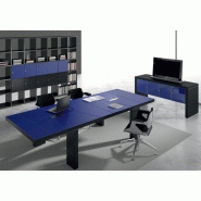 Bureau titano cuir ambiance bleu - alea