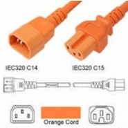 Câble d'alimentation C14/C15 15A ORANGE