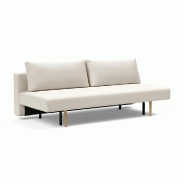 CANAPÉ DESIGN CONLIX CONVERTIBLE LIT 140*200 CM PIEDS CHÊNE NATUREL, TISSU BOUCLÉ BLANC CASSÉ